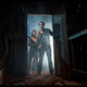 Ash stands in a doorway in Evil Dead II.